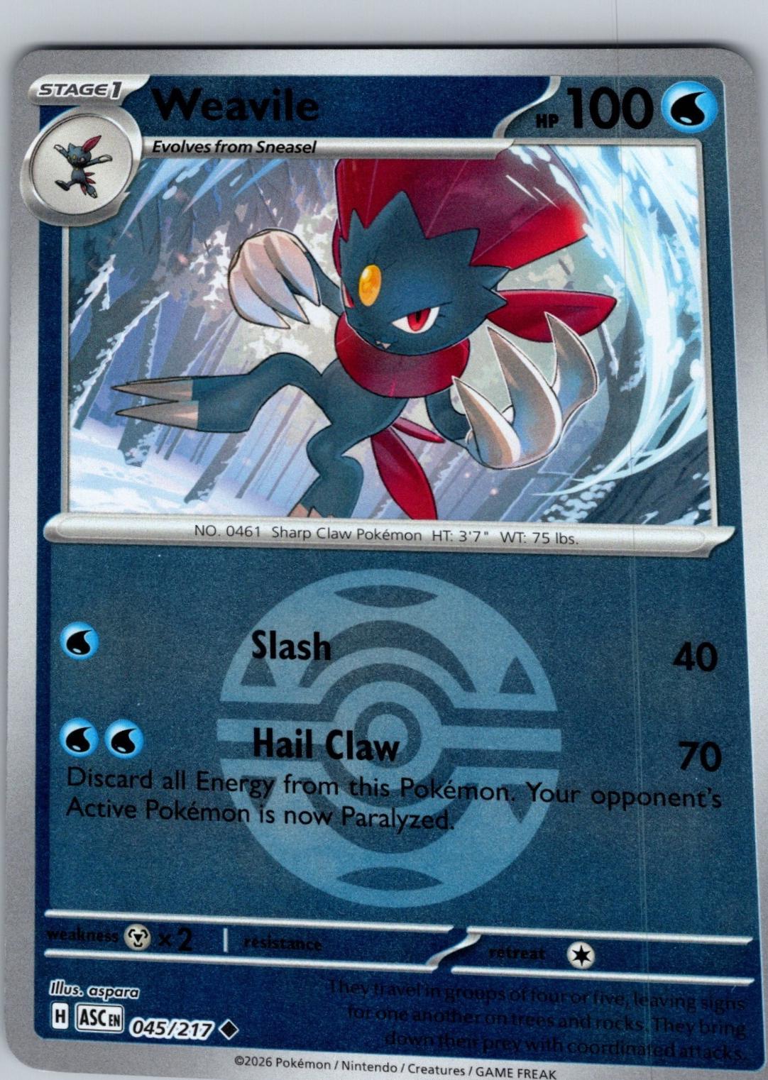 Ascended Heroes Weavile [Ball] Pokémon card